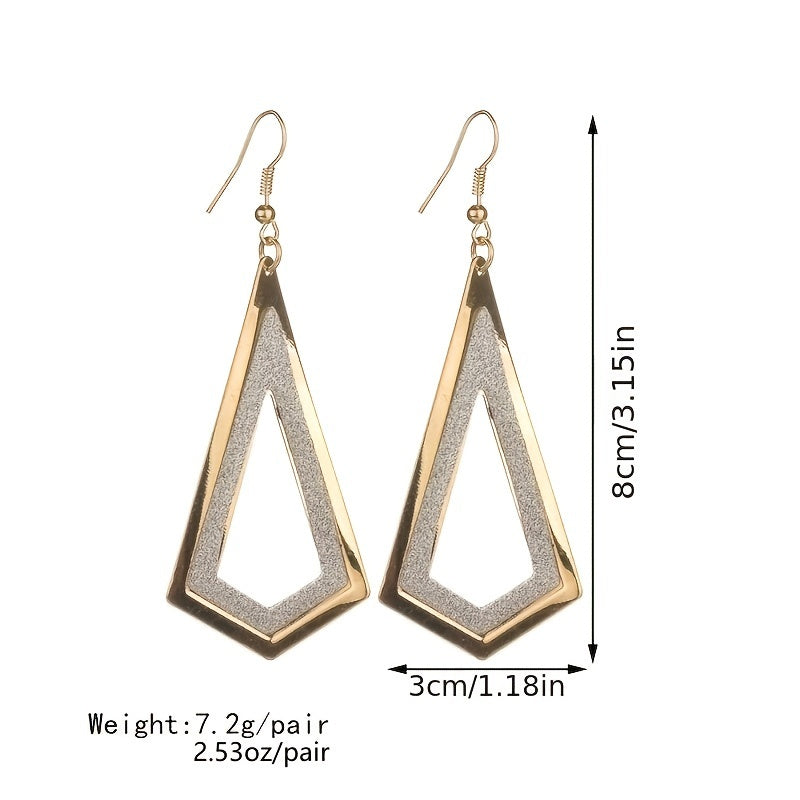 Long Cubic Zirconia Triangle Dangle Earrings Geometric Drop Earrings For Women 1Pair