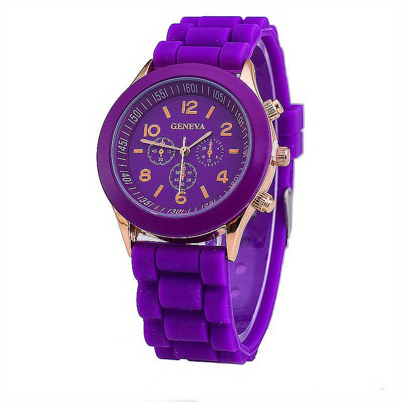 Simple Silicone Casual Quartz Watch Women Crystal Silicone Watches Wrist Watch