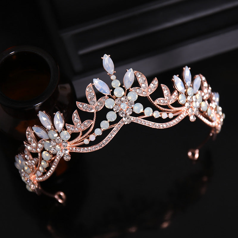 New Crown Tiara Rhinestone Horse Eye Dot Diamond Princess Crown Hair Accessories