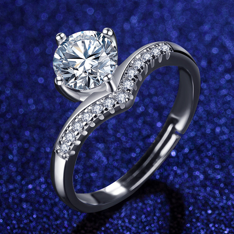 Eight Heart Eight Arrow Zircon Moissanite Ring