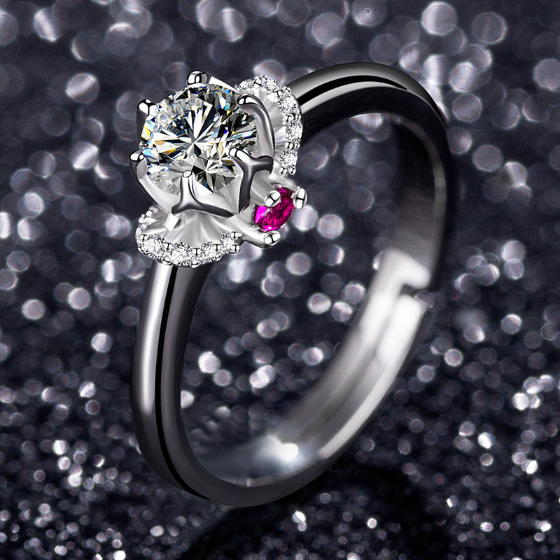 Eight Heart Eight Arrow Zircon Moissanite Ring