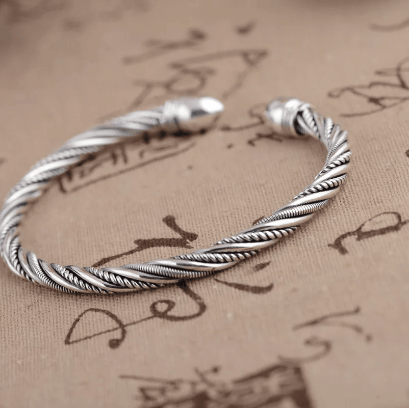 Sterling Silver Bracelet Retro Old Matte Handmade