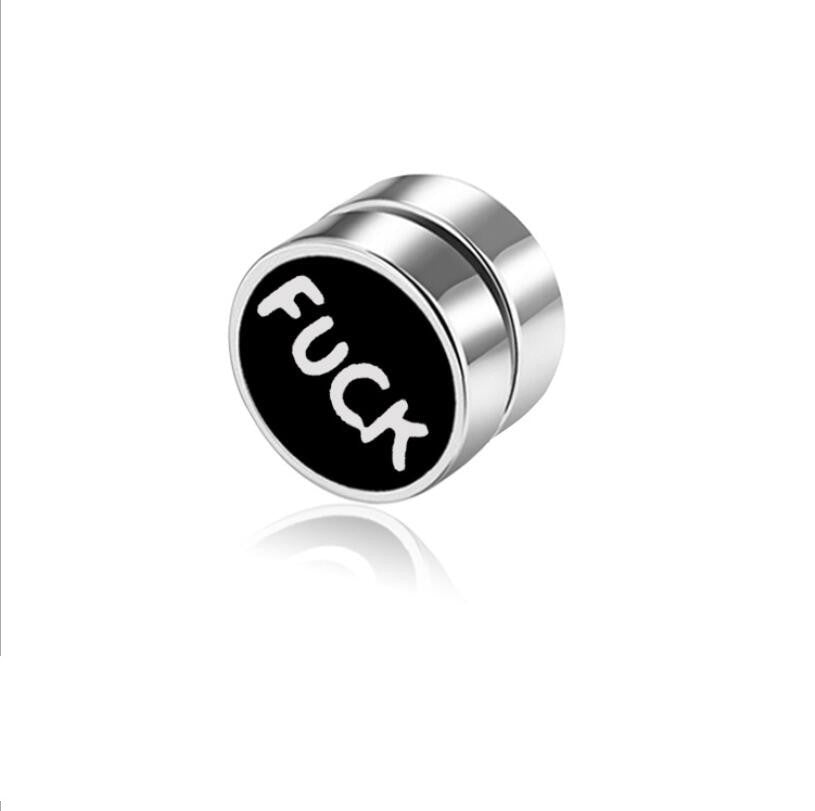 Men's Magnet Dumbbell Titanium Steel Earrings