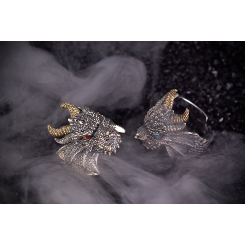 Abyss Magic Dragon Ring Men's Retro Adjustable