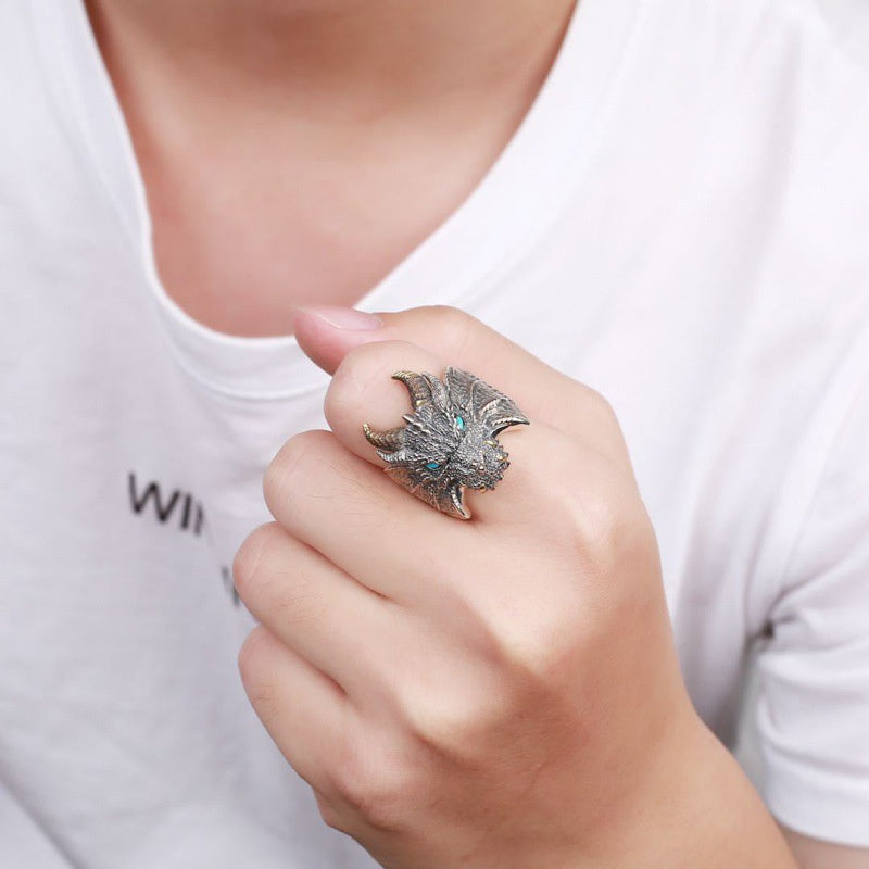 Abyss Magic Dragon Ring Men's Retro Adjustable