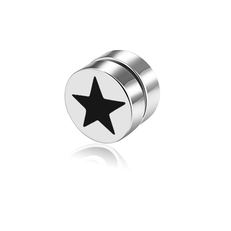Men's Magnet Dumbbell Titanium Steel Earrings