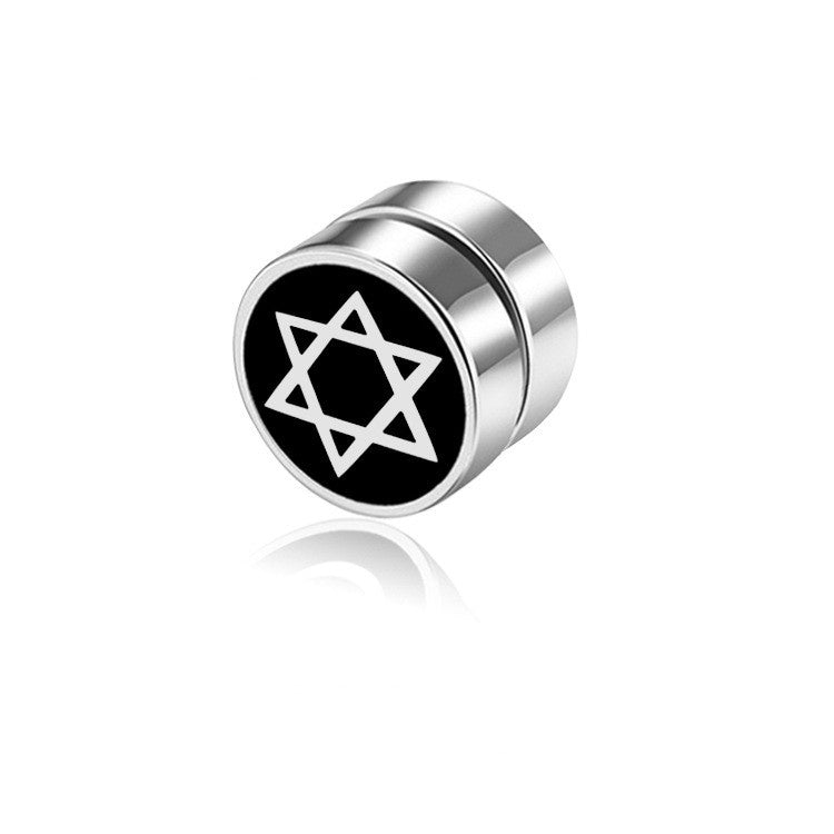 Men's Magnet Dumbbell Titanium Steel Earrings