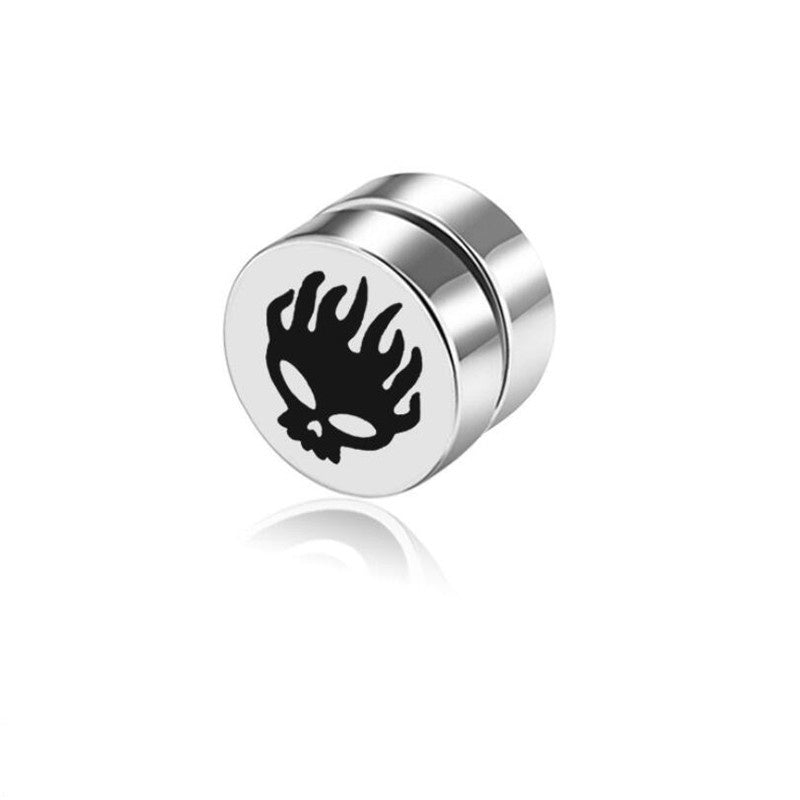 Men's Magnet Dumbbell Titanium Steel Earrings
