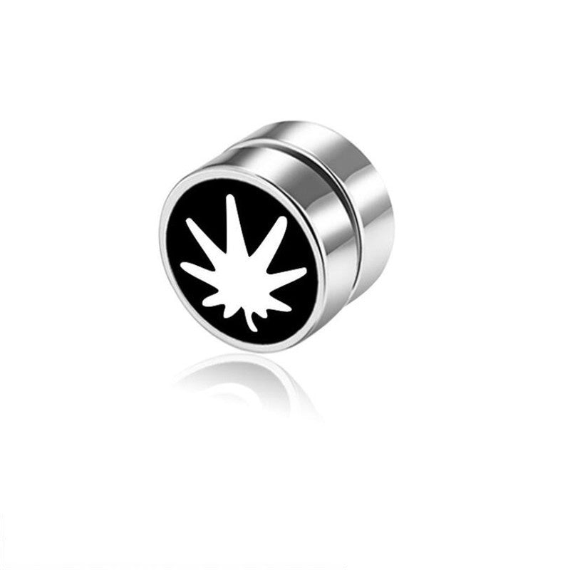 Men's Magnet Dumbbell Titanium Steel Earrings