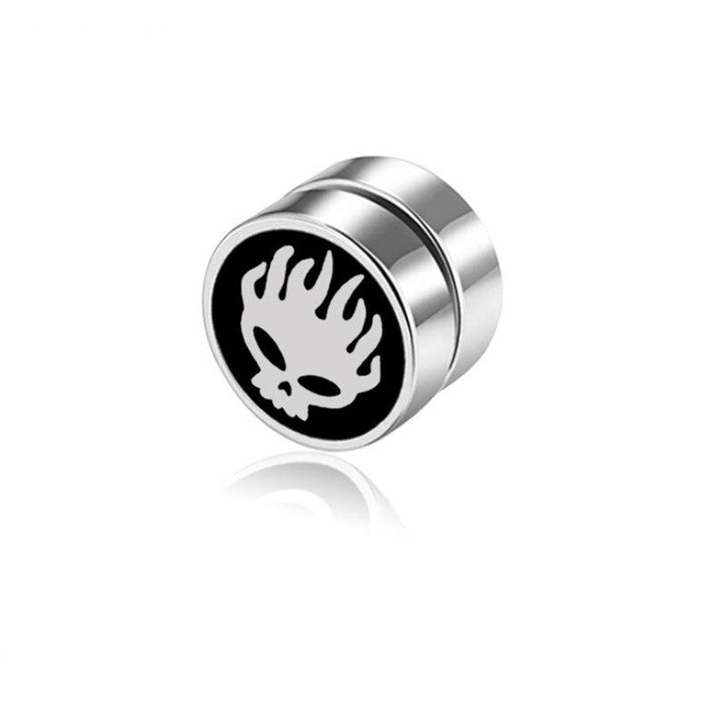 Men's Magnet Dumbbell Titanium Steel Earrings