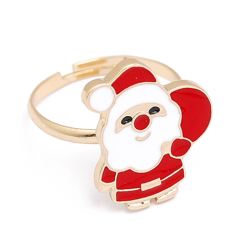 European And American Christmas Ornament Cartoon Children's Ring Snowman Elk Christmas Tree Snowflake Finger