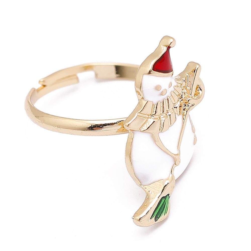 European And American Christmas Ornament Cartoon Children's Ring Snowman Elk Christmas Tree Snowflake Finger