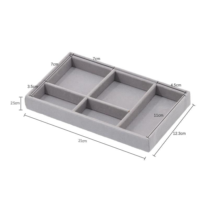 Hot Sales Fashion Portable Velvet Jewelry Ring Jewelry Display Organizer Box Tray Holder Earring Jewelry Storage Case Showcase