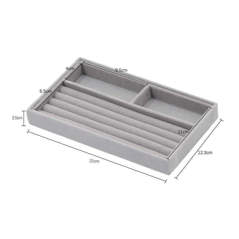 Hot Sales Fashion Portable Velvet Jewelry Ring Jewelry Display Organizer Box Tray Holder Earring Jewelry Storage Case Showcase