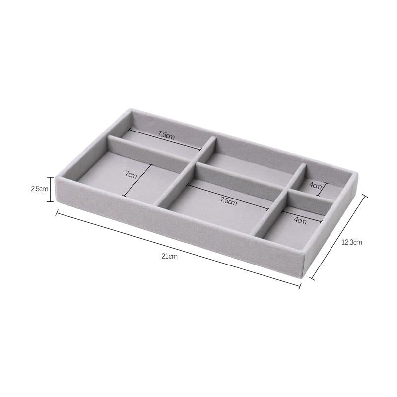 Hot Sales Fashion Portable Velvet Jewelry Ring Jewelry Display Organizer Box Tray Holder Earring Jewelry Storage Case Showcase