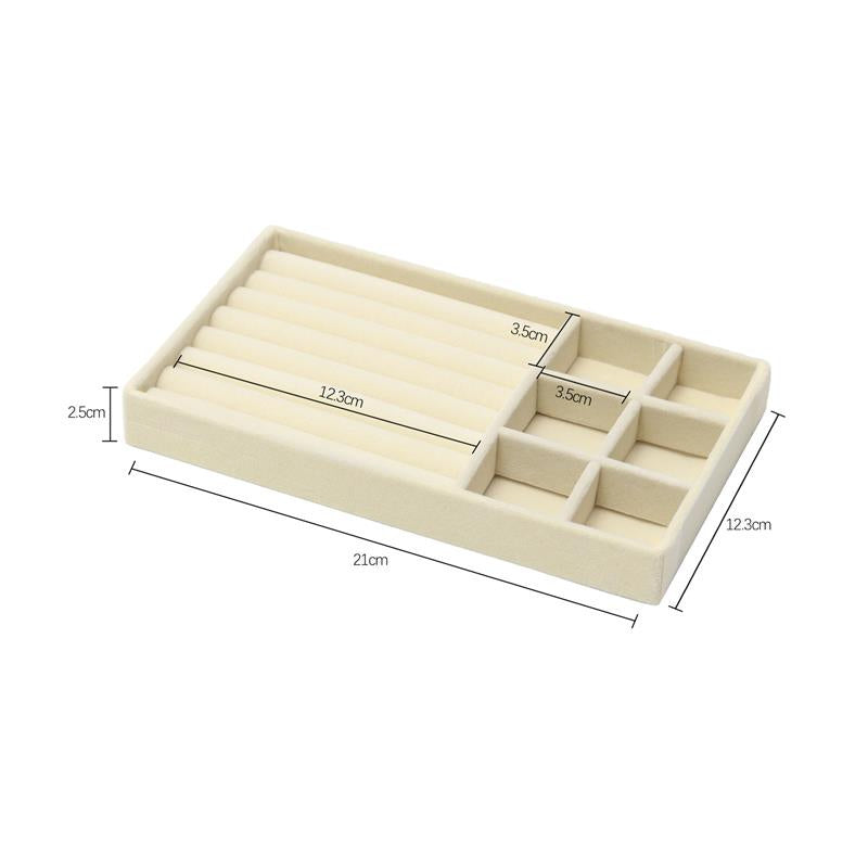 Hot Sales Fashion Portable Velvet Jewelry Ring Jewelry Display Organizer Box Tray Holder Earring Jewelry Storage Case Showcase