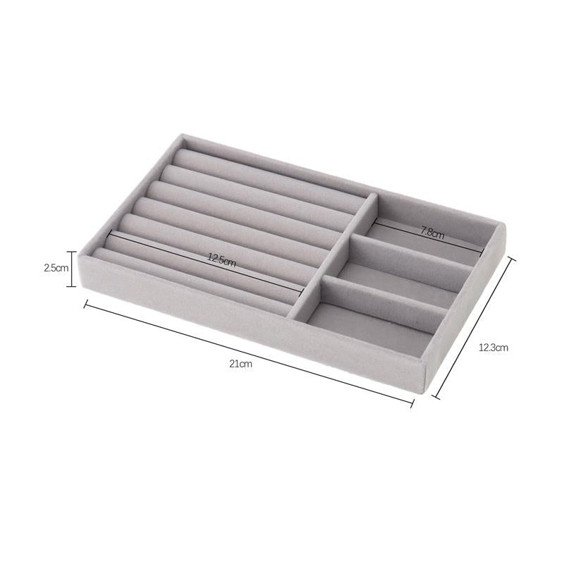 Hot Sales Fashion Portable Velvet Jewelry Ring Jewelry Display Organizer Box Tray Holder Earring Jewelry Storage Case Showcase
