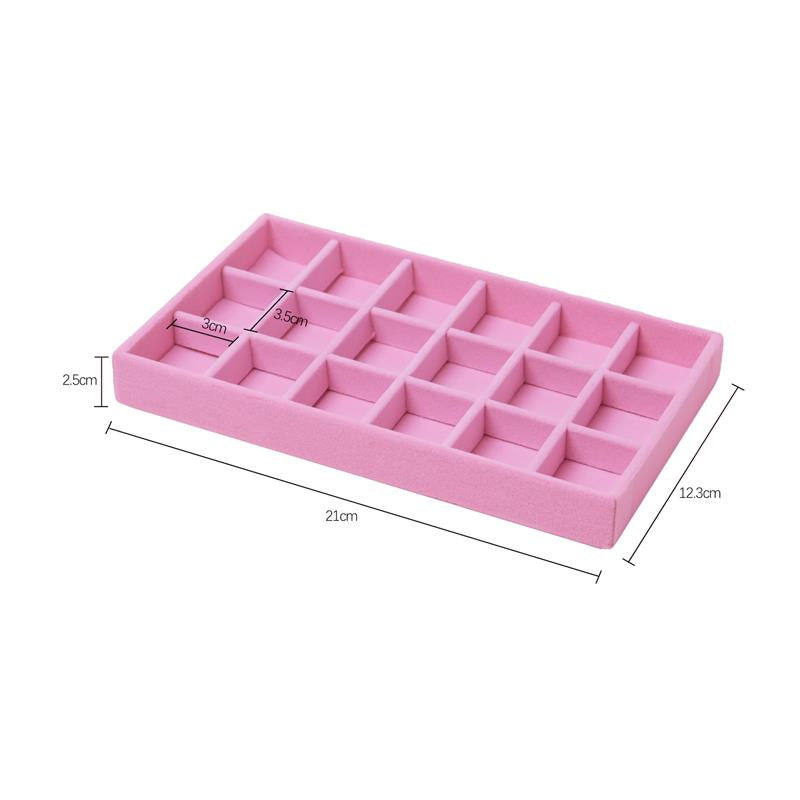Hot Sales Fashion Portable Velvet Jewelry Ring Jewelry Display Organizer Box Tray Holder Earring Jewelry Storage Case Showcase