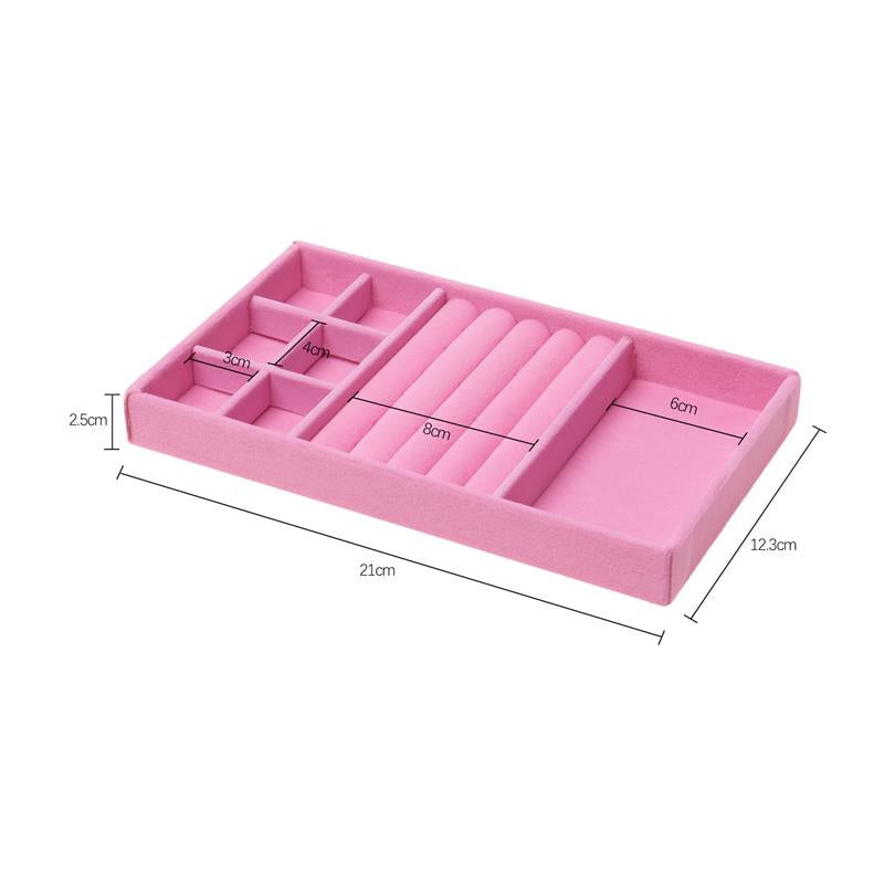 Hot Sales Fashion Portable Velvet Jewelry Ring Jewelry Display Organizer Box Tray Holder Earring Jewelry Storage Case Showcase