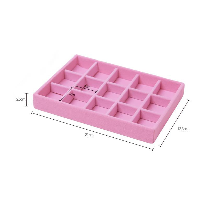 Hot Sales Fashion Portable Velvet Jewelry Ring Jewelry Display Organizer Box Tray Holder Earring Jewelry Storage Case Showcase