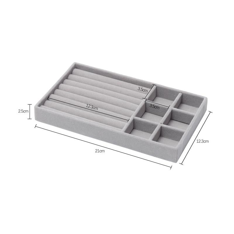 Hot Sales Fashion Portable Velvet Jewelry Ring Jewelry Display Organizer Box Tray Holder Earring Jewelry Storage Case Showcase