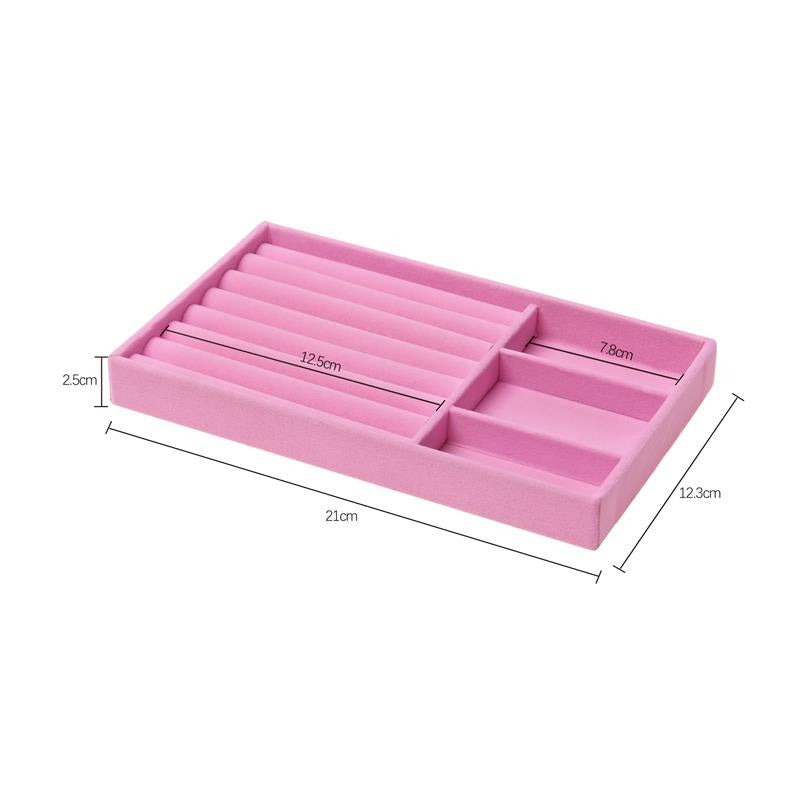 Hot Sales Fashion Portable Velvet Jewelry Ring Jewelry Display Organizer Box Tray Holder Earring Jewelry Storage Case Showcase