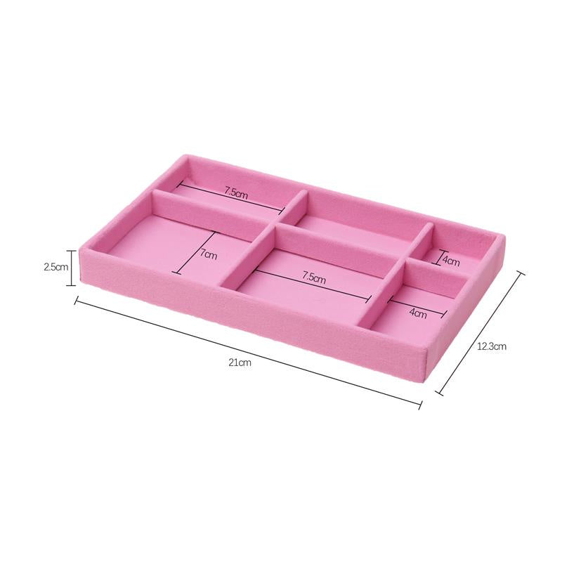 Hot Sales Fashion Portable Velvet Jewelry Ring Jewelry Display Organizer Box Tray Holder Earring Jewelry Storage Case Showcase