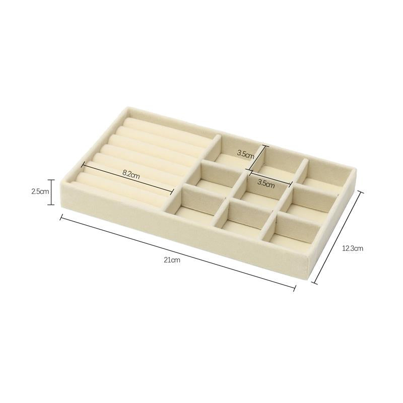 Hot Sales Fashion Portable Velvet Jewelry Ring Jewelry Display Organizer Box Tray Holder Earring Jewelry Storage Case Showcase