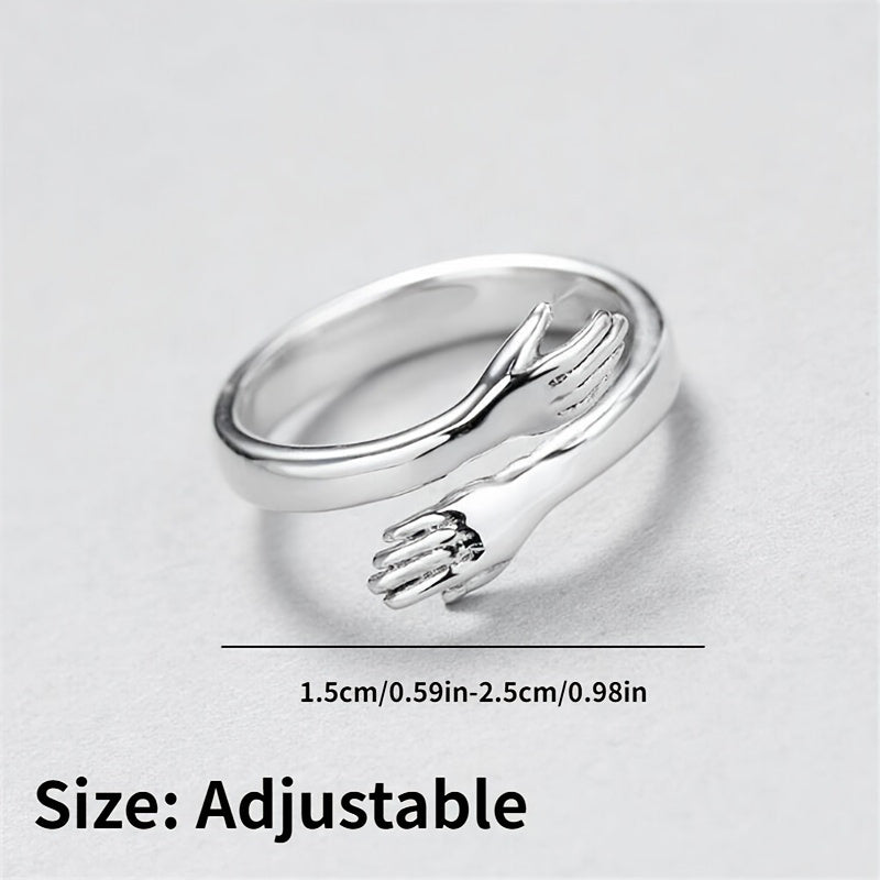 Love Hug Hands Open Ring Jewellery For Women Men