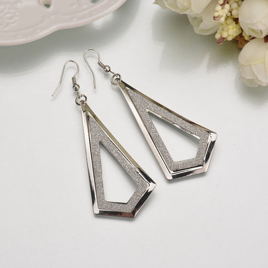 Long Cubic Zirconia Triangle Dangle Earrings Geometric Drop Earrings For Women 1Pair