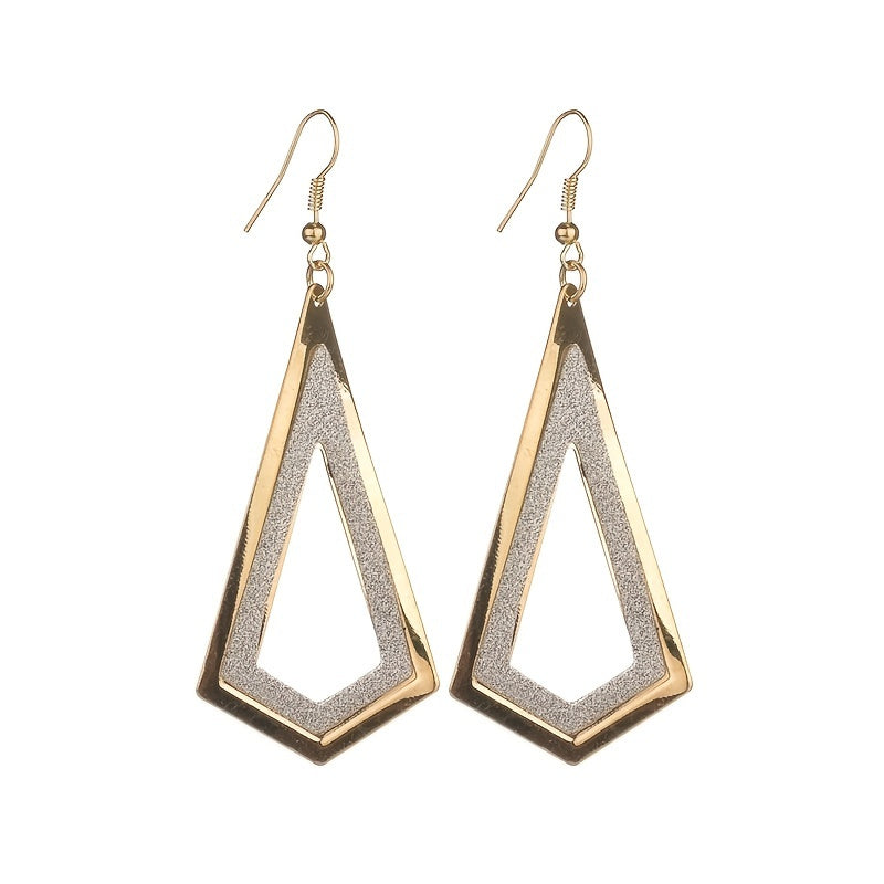 Long Cubic Zirconia Triangle Dangle Earrings Geometric Drop Earrings For Women 1Pair
