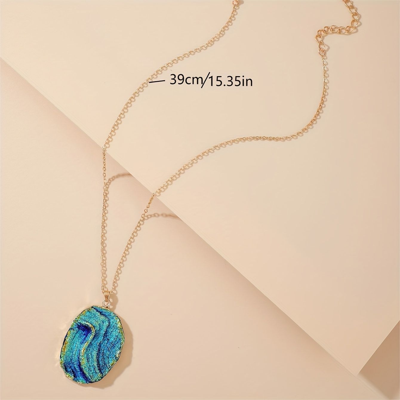 Personality Creative Alloy Geometric Irregular Colorful Round Piece Pendant Ladies Single Layer Necklace Clavicle Chain