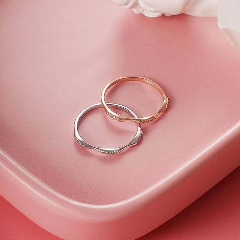 Glamorous Golden Shiny 9pcs Ditsy Artificial Diamond Simple Ring