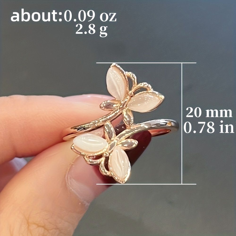 Elegant Big Butterfly Ring Inlaid Zircon Ladies Accessories Personality Ladies Finger Ring Jewelry