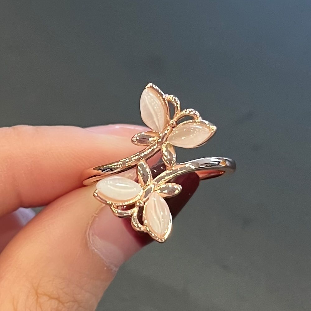 Elegant Big Butterfly Ring Inlaid Zircon Ladies Accessories Personality Ladies Finger Ring Jewelry