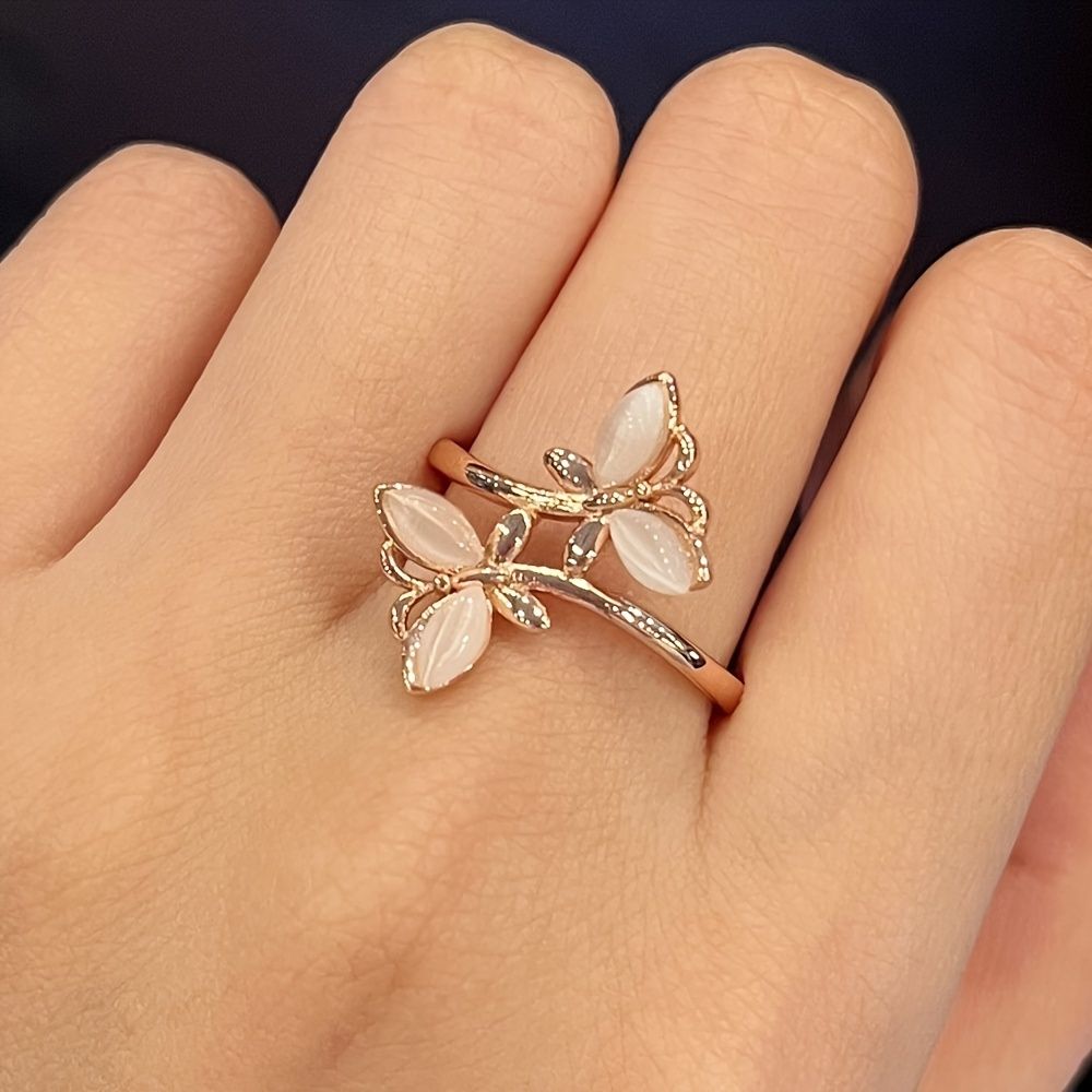 Elegant Big Butterfly Ring Inlaid Zircon Ladies Accessories Personality Ladies Finger Ring Jewelry