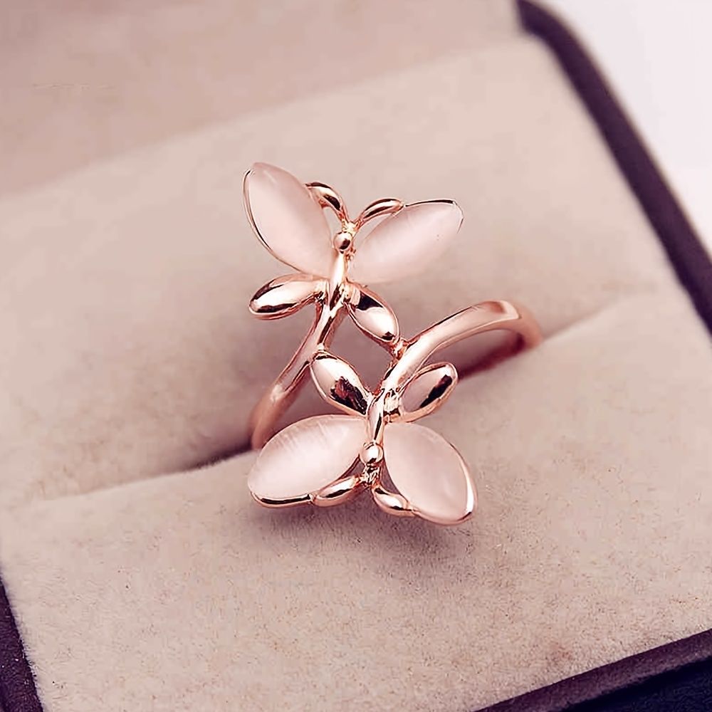Elegant Big Butterfly Ring Inlaid Zircon Ladies Accessories Personality Ladies Finger Ring Jewelry