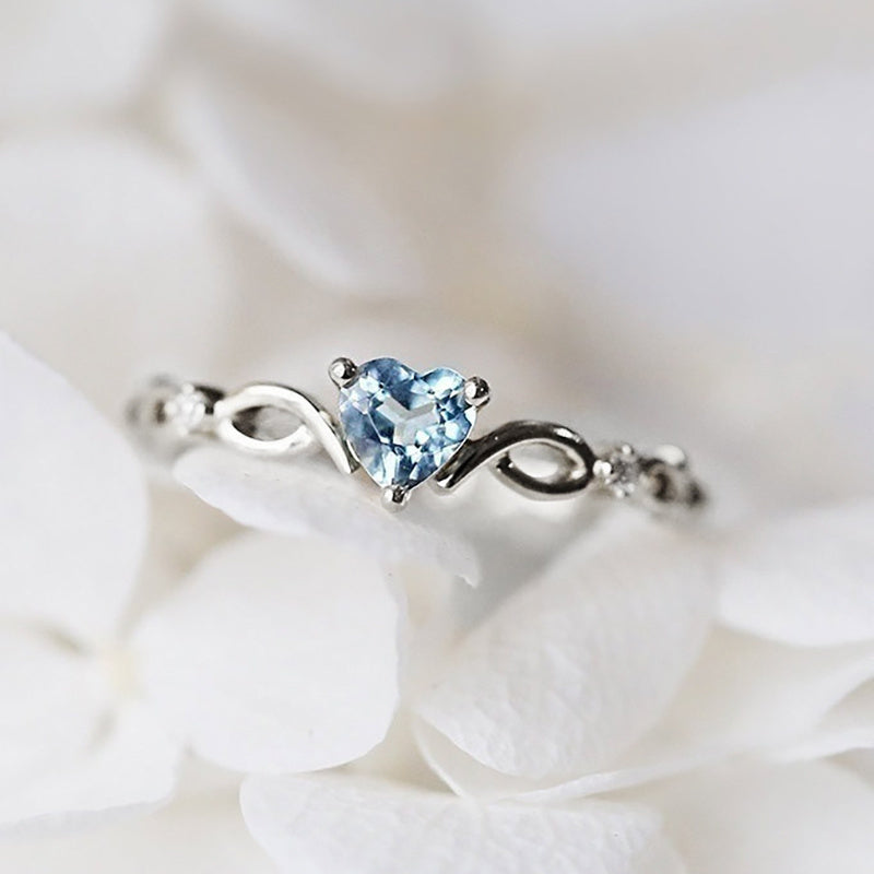Anniversary Engagement Ring Love Heart Shape Synthetic Gemstones Gorgeous Ring Wedding Ring For Women Valentine's Day Gift