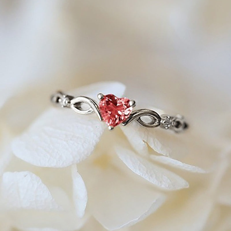 Anniversary Engagement Ring Love Heart Shape Synthetic Gemstones Gorgeous Ring Wedding Ring For Women Valentine's Day Gift