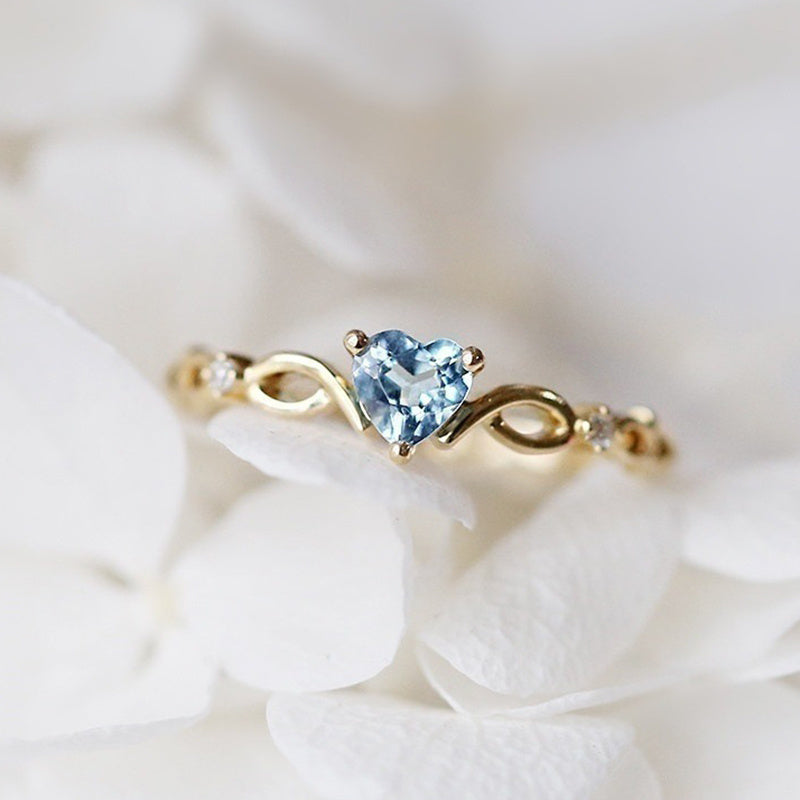 Anniversary Engagement Ring Love Heart Shape Synthetic Gemstones Gorgeous Ring Wedding Ring For Women Valentine's Day Gift