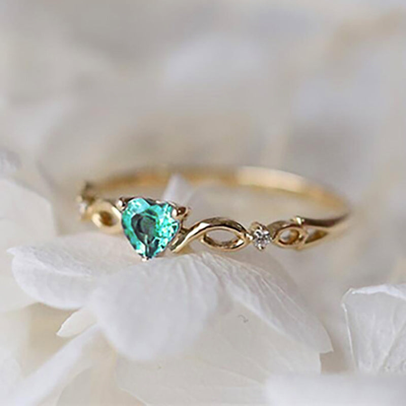 Anniversary Engagement Ring Love Heart Shape Synthetic Gemstones Gorgeous Ring Wedding Ring For Women Valentine's Day Gift