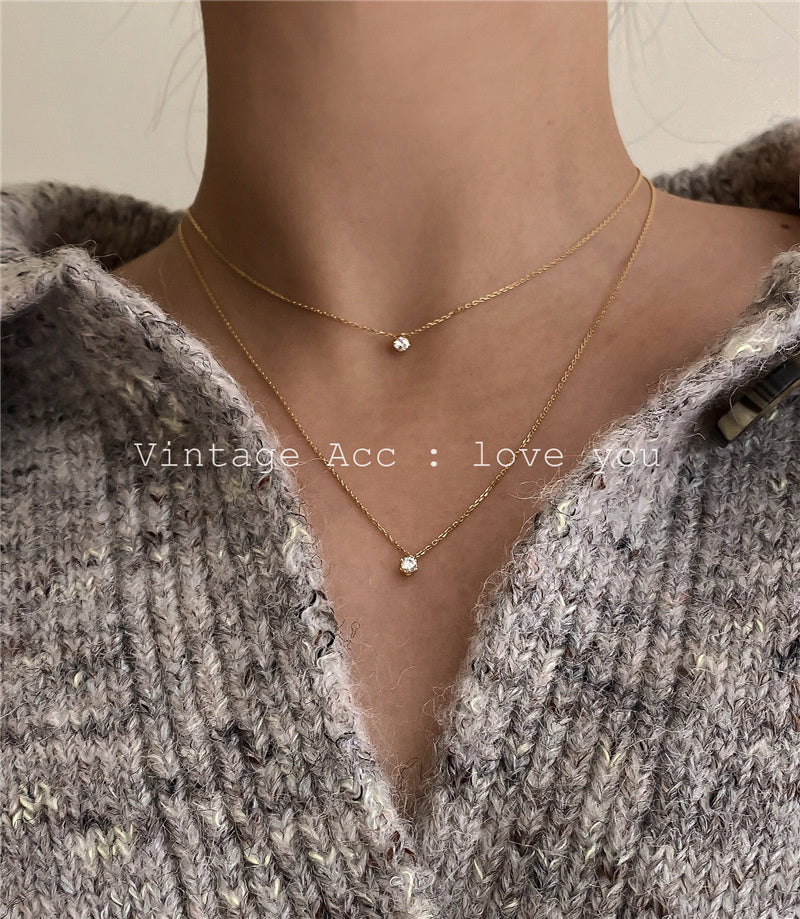 Tewiky Diamond Necklaces for Women; Dainty Gold Necklace 14k Gold Plated Long Lariat Necklace Simple Gold CZ Diamond Choker Necklaces for Women Trendy Gold Necklace Jewelry Gifts for Girls
