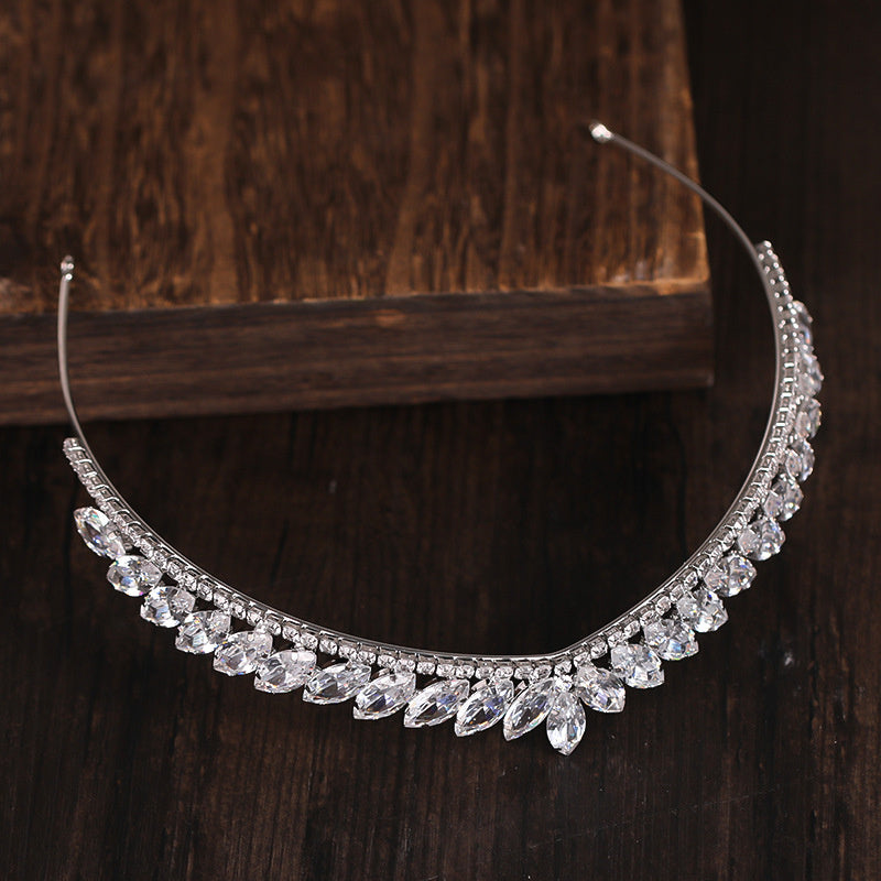 Rhinestone Crown Headband Bridal Zircon