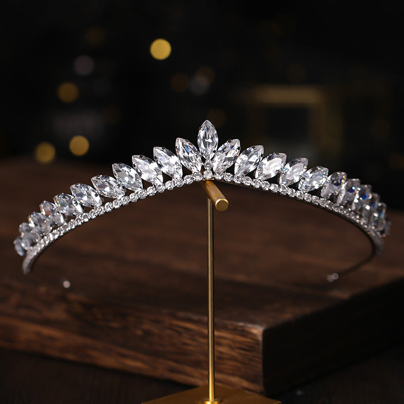 Rhinestone Crown Headband Bridal Zircon