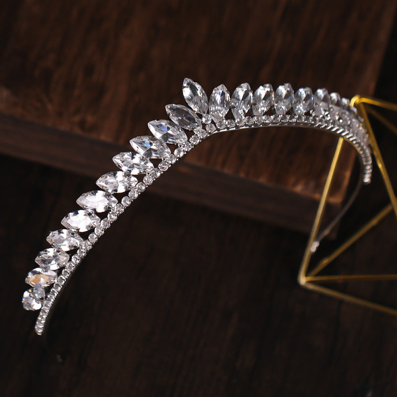 Rhinestone Crown Headband Bridal Zircon