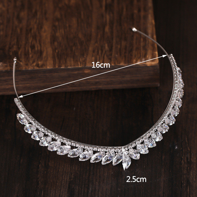 Rhinestone Crown Headband Bridal Zircon