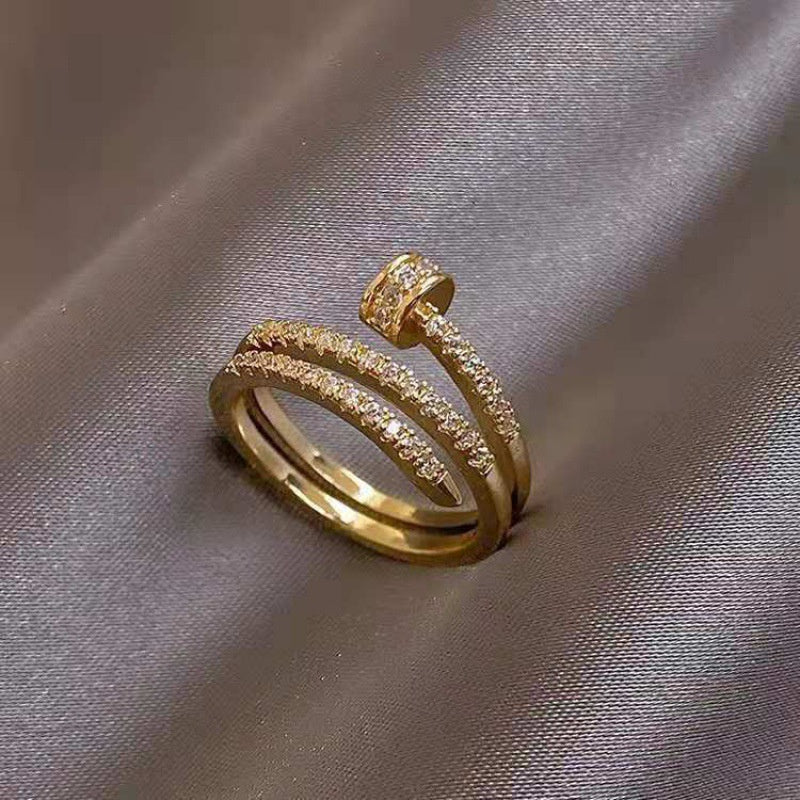 Multi-layer Nail Ring Index Finger Ring Fashion Personalized Opening Adjustable