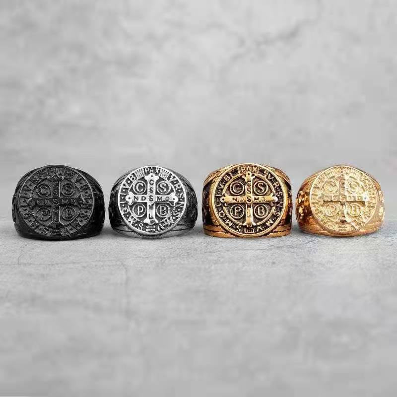 Cspb Cross Men's Stainless Steel Titanium Steel Ring