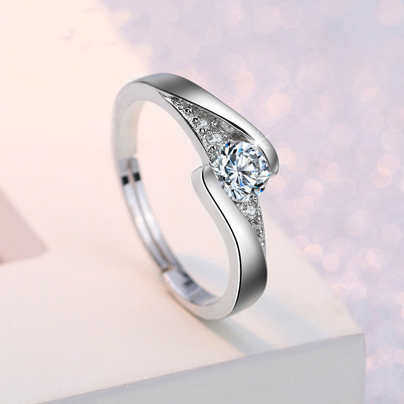 Eight Heart Eight Arrow Zircon Moissanite Ring