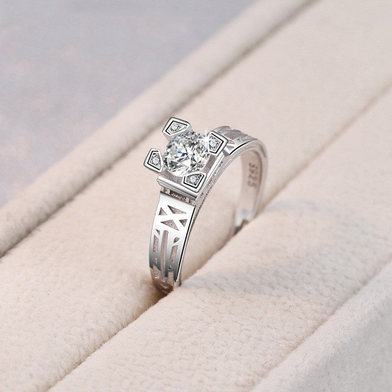 Eight Heart Eight Arrow Zircon Moissanite Ring